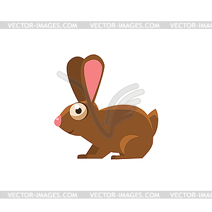 Кролик Упрощенная Симпатичные - иллюстрация в векторном формате