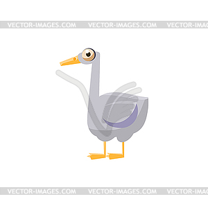 Goose Simplified Cute - color vector clipart