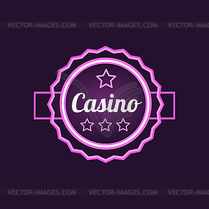 Double Frame Casino Purple NEon Sign - vector image