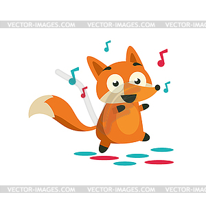 Fox On Dancefloor - vector clipart