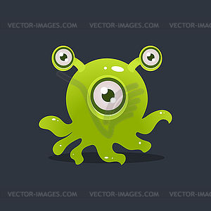 Зеленый Осьминог чужеродных - векторное изображение