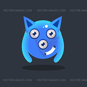 Blue Alien With Pointy Ears - vector image