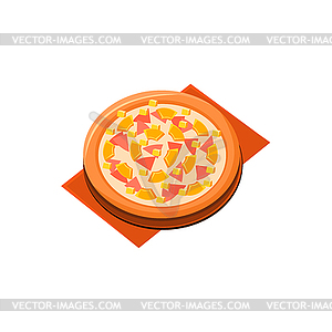 Pineapple Ham Pizza - vector image