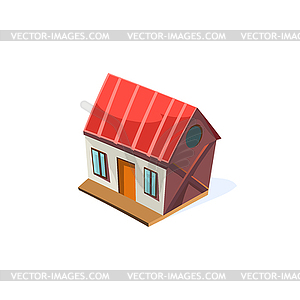 Farm House Упрощенная Cute - изображение в векторном виде