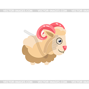 Sheep Simplified Cute - vector image