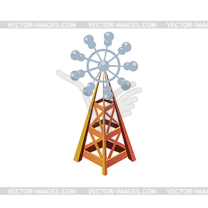 Wind Mill Simplified Cute - stock vector clipart