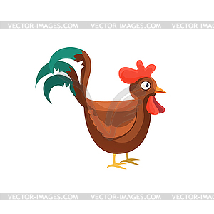 Rooster Simplified Cute - vector image