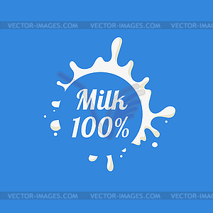 Round Splash Milk Product Logo - vector clipart