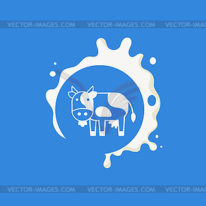 Cow Milk Product Logo - vector clip art