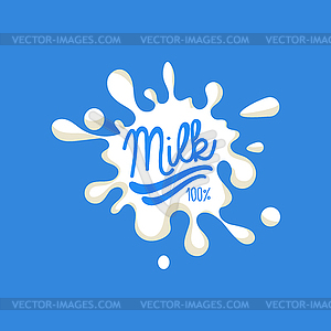 Текст В Stain Логотип Молочный продукт - клипарт в векторе / векторное изображение