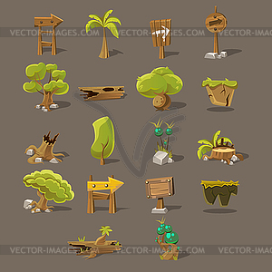 Landscaping Design Set - color vector clipart