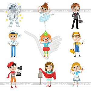 Дети будущая профессия Коллекция - изображение векторного клипарта