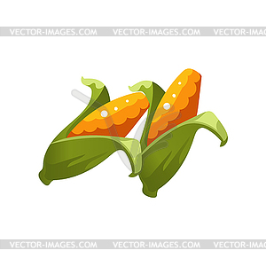 Corn Bright Color Simple - vector image