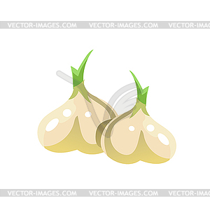 Garlic Bright Color Simple - vector clip art
