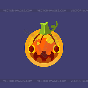 Stylised Simple Pumpkin Lamtern - color vector clipart