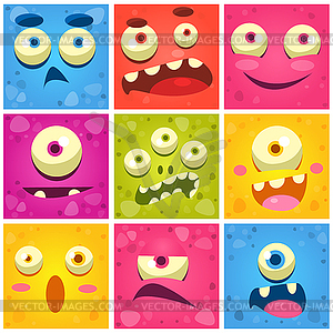 Monster Faces Collection - vector clipart