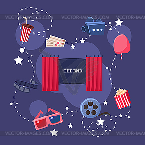 Movie Theatre Objects Collection - vector clipart