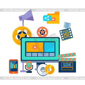 Film Production Icons Set - vector image