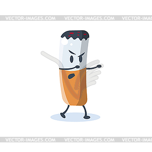 Cigarette Butt Cartoon Character - vector image