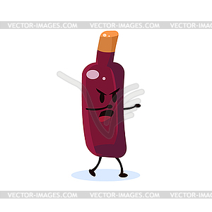 Wine Bottle Cartoon Character - vector clipart / vector image