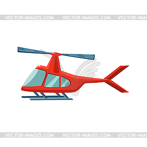 Red Helicopter Toy Aircraft Icon - vector clipart