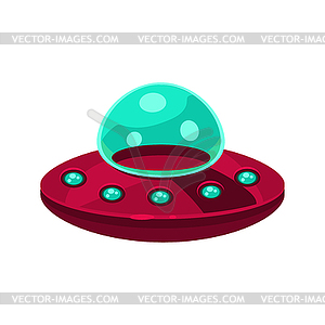 Flying Saucer Toy Aircraft Icon - vector image