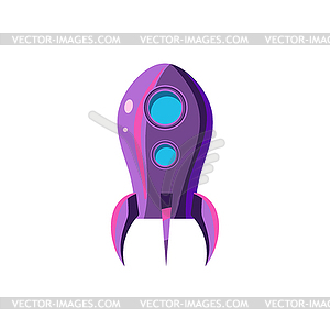 Purple Rocket Toy Aircraft Icon - vector clip art
