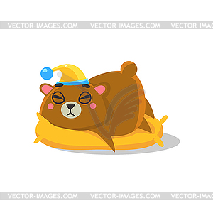 Спящий бурый медведь - изображение в векторе / векторный клипарт