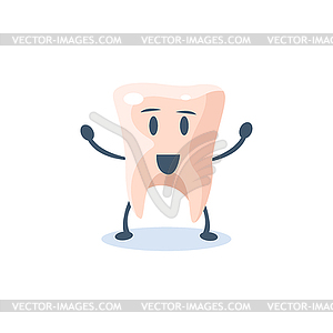 Tooth Primitive Style Cartoon Character - vector clipart