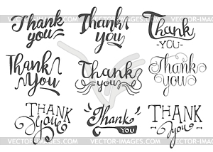 Thank You Message Set - vector image