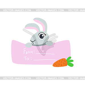Кролик с шаблоном для сообщений - клипарт в векторе / векторное изображение