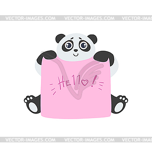 Panda With Template For Message - vector clip art