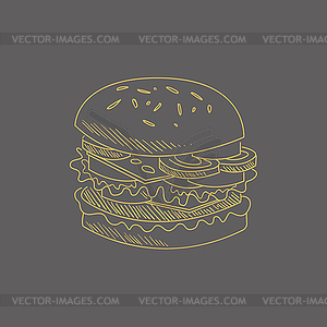 Burger Sketch - vector clipart