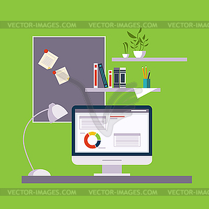 Home Freelance Office - vector image