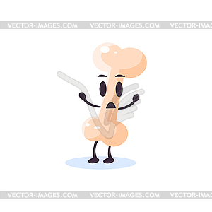 Bone Primitive Style Cartoon Character - vector clipart / vector image