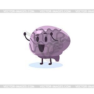 Brain Primitive Style Cartoon Character - vector image