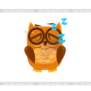 Sleeping Brown Owl - vector clipart