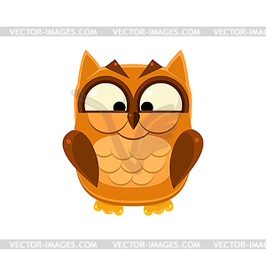 Cross-eyed Brown Owl - vector clip art