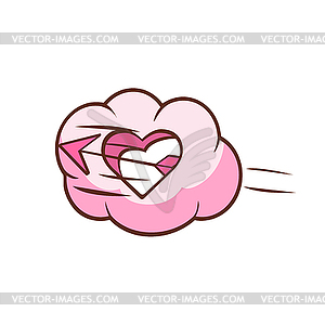 Heart Shaped Cloud Pierced - vector clipart