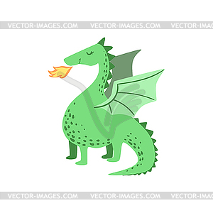 Fairytale Dragon Drawing - vector clip art