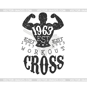 Vintage Gym Fitness Stamp Collection - vector clipart