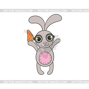 Toy Rabbit With Carrot - royalty-free vector clipart