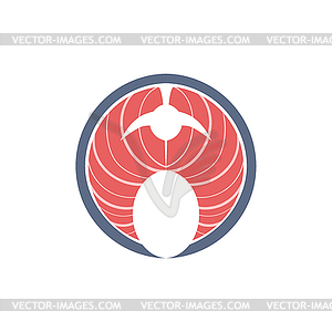 Red Fish Steak Icon - vector image