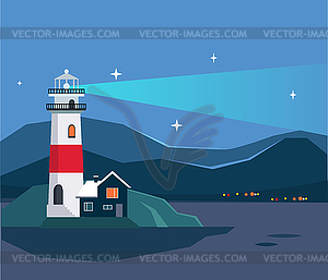 Light House Seascape - vector clip art