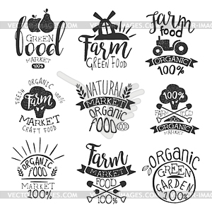 Farm Products Market Vintage Stamp Collection - vector image