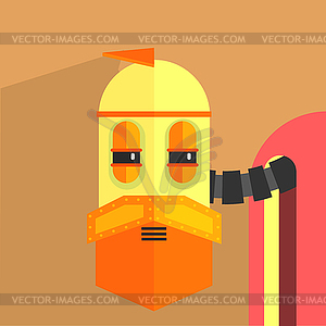 Wile Old Robot Character - vector clipart