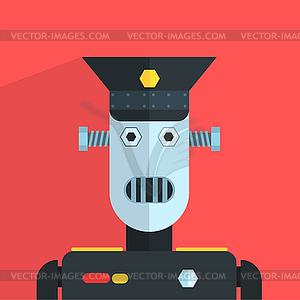 Military Officer Robot Character - vector image