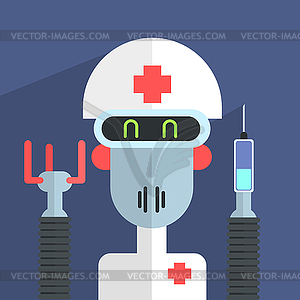 Medic Robot Character - vector clipart