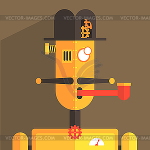 English Gentleman Robot Character - vector EPS clipart