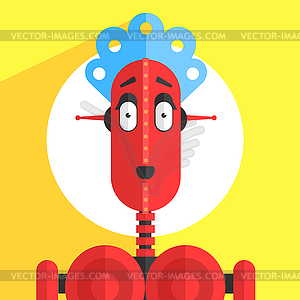 Servant Girl Robot Character - vector clip art